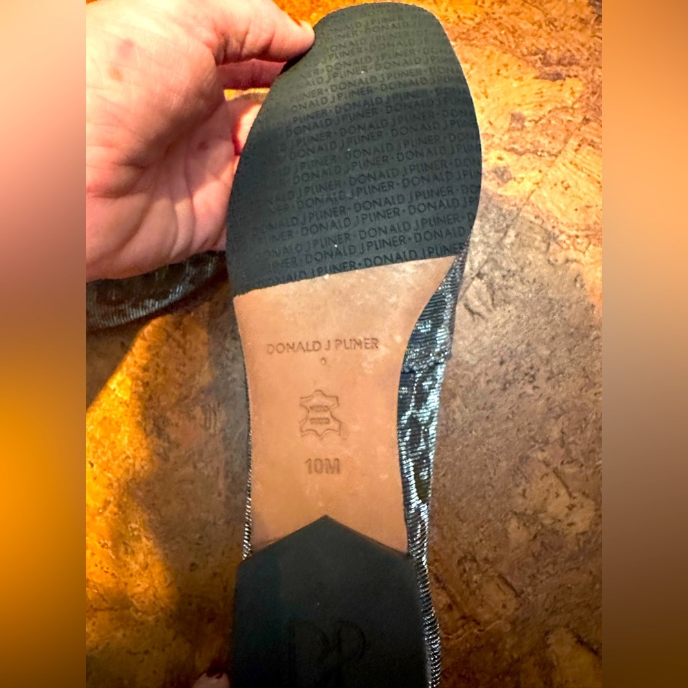 Donald Pliner Silver cheetah loafers